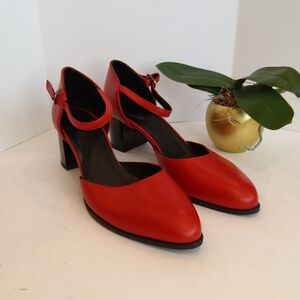 MARTINI Red Leather Shoes Rockabilly Retro Style
